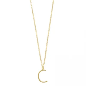 Alternative view of Collier grande initiale argent doré