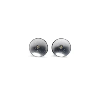 Boucles d’oreilles bâtées, argent & pépites d’or 18 carats