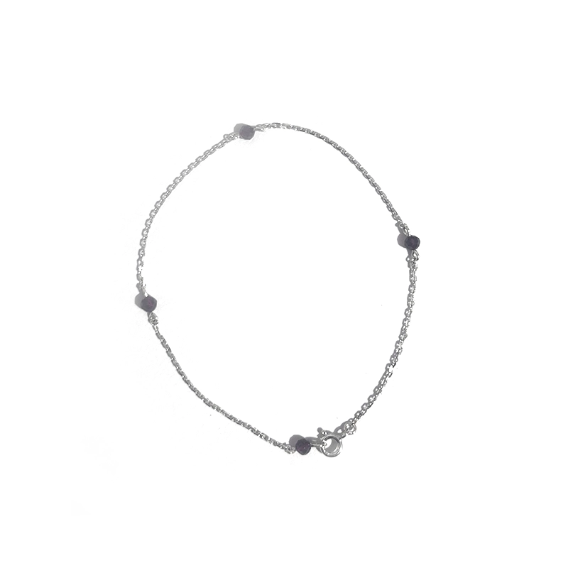 Chevillère 4 grenats, argent