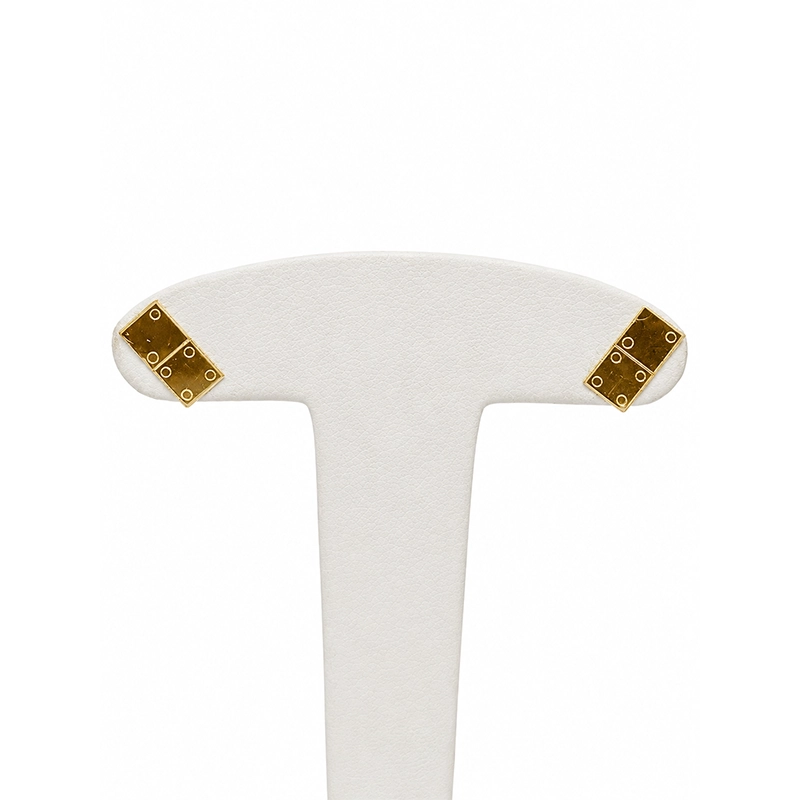 Boucles d’Oreilles "Puces Domino 4/2", Or 18k – Image 2