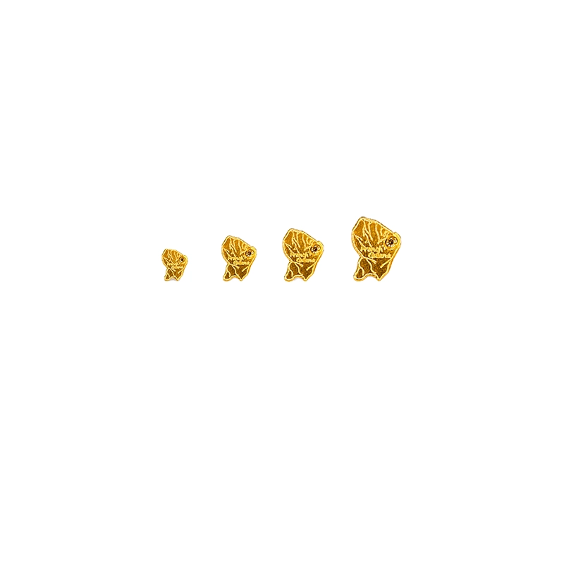 Boucles d'oreille carte de la Guyane, or 18K