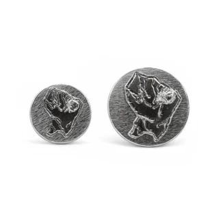 Boucle d’oreille Carte de la Guyane 2D, argent