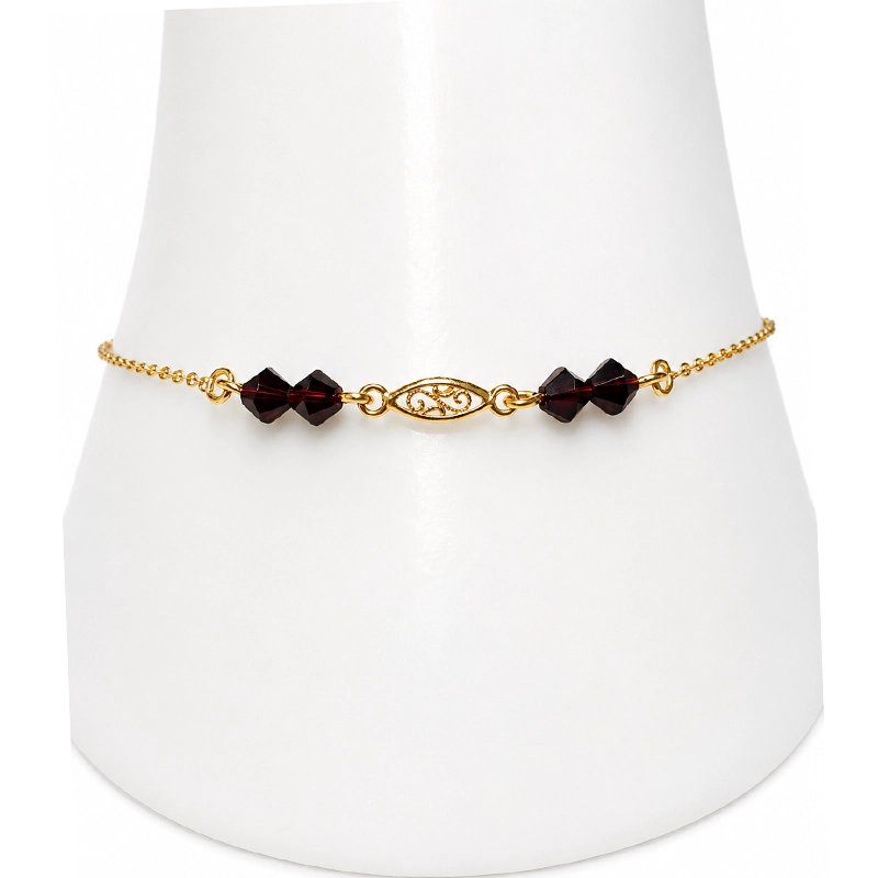 Bracelet "Volutes Concombre", Or 18k & Grenats