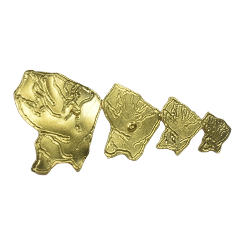 Boucles d'oreille carte de la Guyane, or 18K