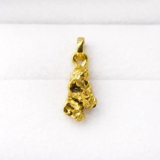 Pendentif pépite naturelle de Guyane, or 24k
