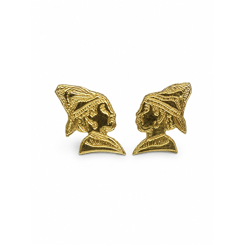 Boucles d'oreilles "Tête Cayennaise", Or 18K
