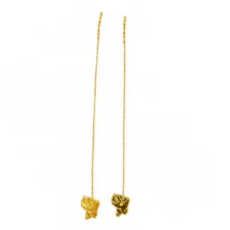 Boucles d'oreilles "chaînettes Guyane" bout torsadé, Or 18K