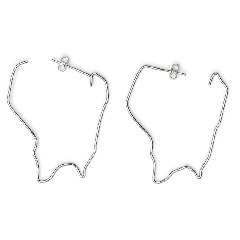 Créoles "Silhouette Guyane", argent 925