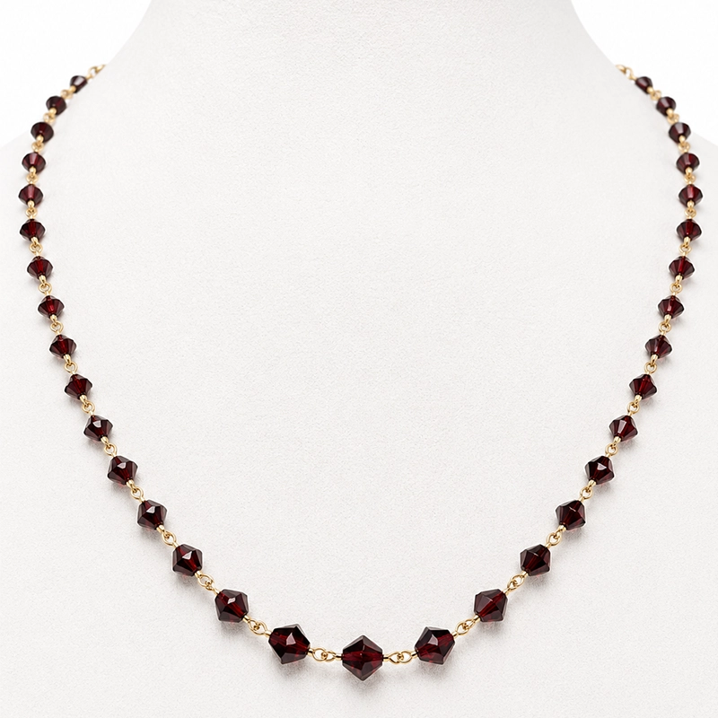Collier "Chute de Grenats", Or 18K