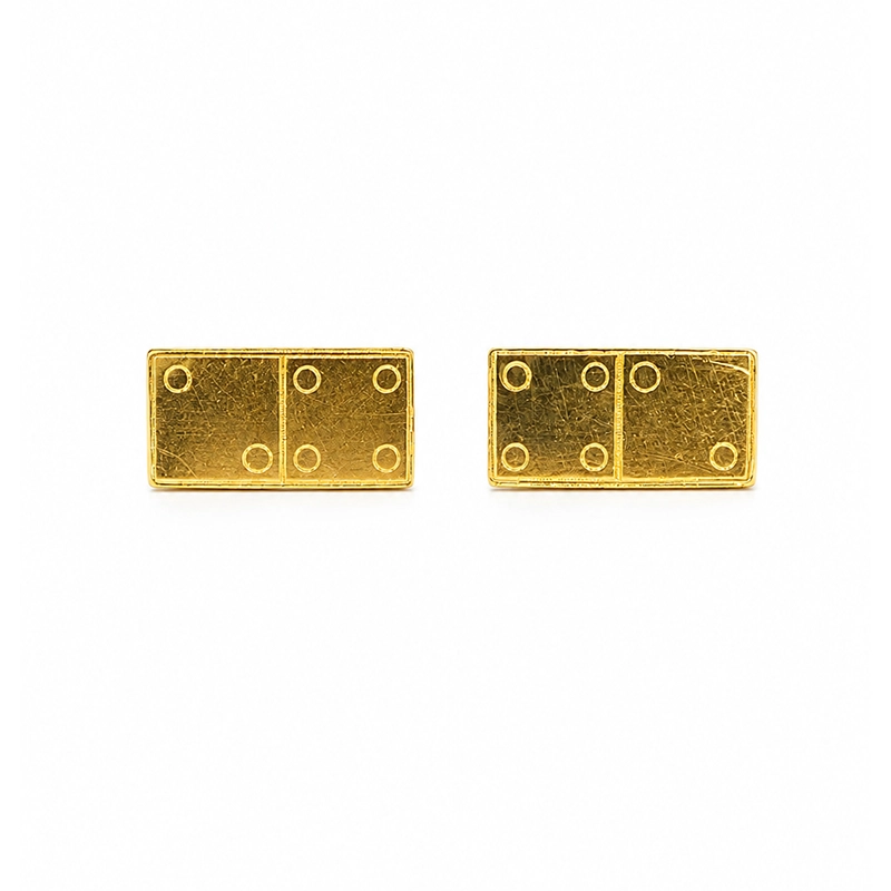 Boucles d’Oreilles "Puces Domino 4/2", Or 18k