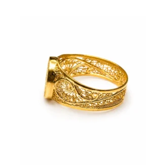 Bague Chevalière "Volutes Impériales" en Filigrane, Or 18k – Image 3