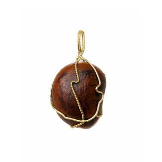 Alternative view of Pendentif Talisman "Graine Tonnerre", Or 18k et Graine Naturelle