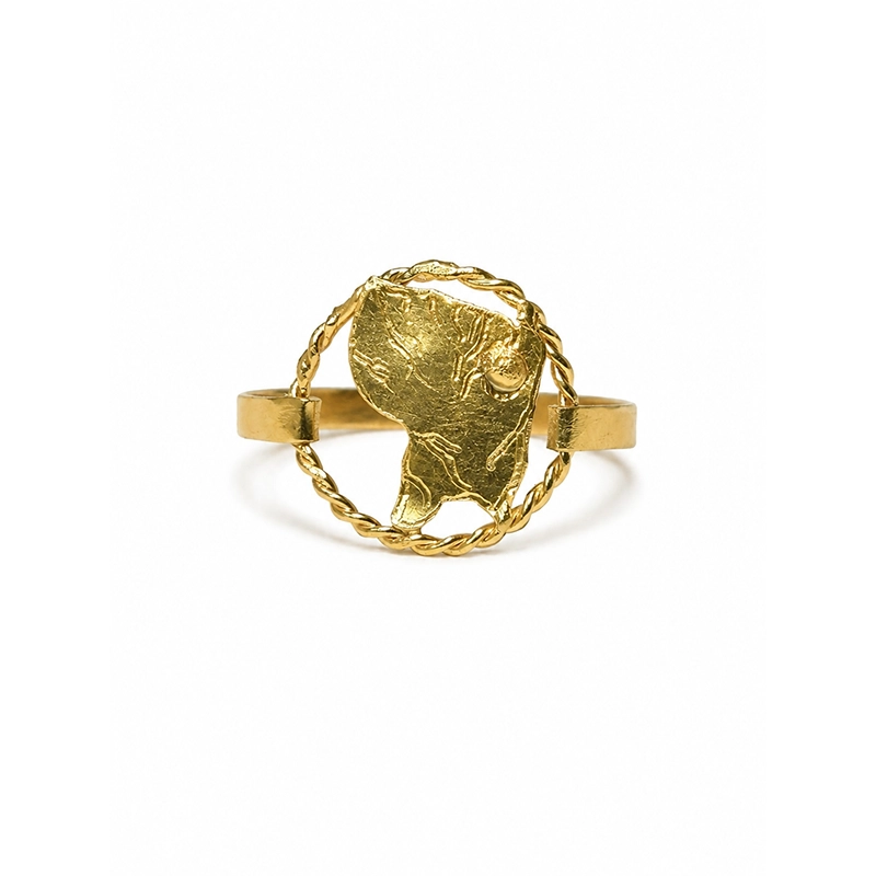 Bague Arche "Carte de Guyane", Or 18k