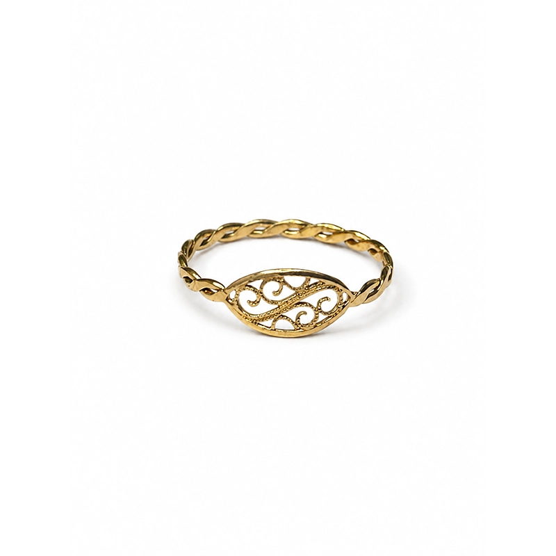 Bague "Volutes Concombre", Or 18k