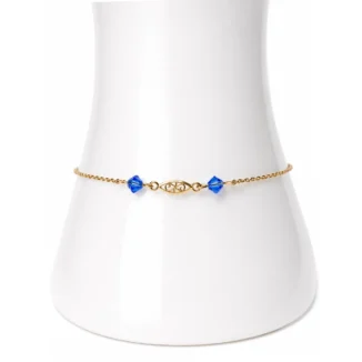 Bracelet "Volutes et Maille Concombre", Or 18k et Éclats d'Azur
