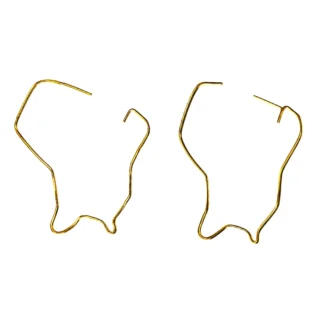 Boucles d’Oreilles Créoles "Silhouette Guyane", Or 18k • Création Originale Atelier Rouge Carat