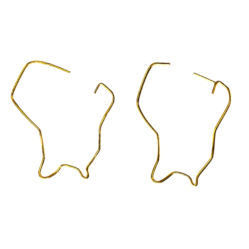 Boucles d’Oreilles Créoles "Silhouette Guyane", Or 18k • Création Originale Atelier Rouge Carat
