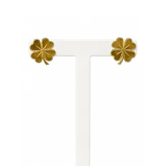 Puces d’Oreilles "Trèfle Porte-Bonheur" – Or 18 Carats (750/1000) • Création Atelier Rouge Carat