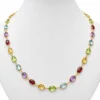 Collier Ruissèlement de Pierres Fines "Arc-en-Ciel" (45 cm), Or 18K
